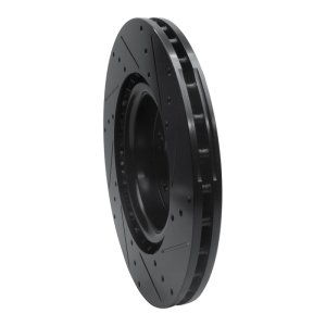 Genesis G70 Brake Rotor (1) - Front Left - R1 Concepts - Drilled & Slotted - Black - `18-`22